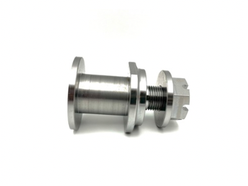 Fixed Brake Shoe Pivot and Nut - Front Axle - Steel Backplate